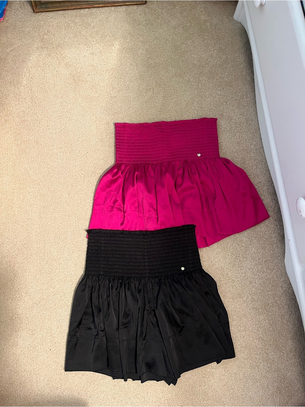 NATURAL LIFE Pink and Black Smocked Waist Skorts